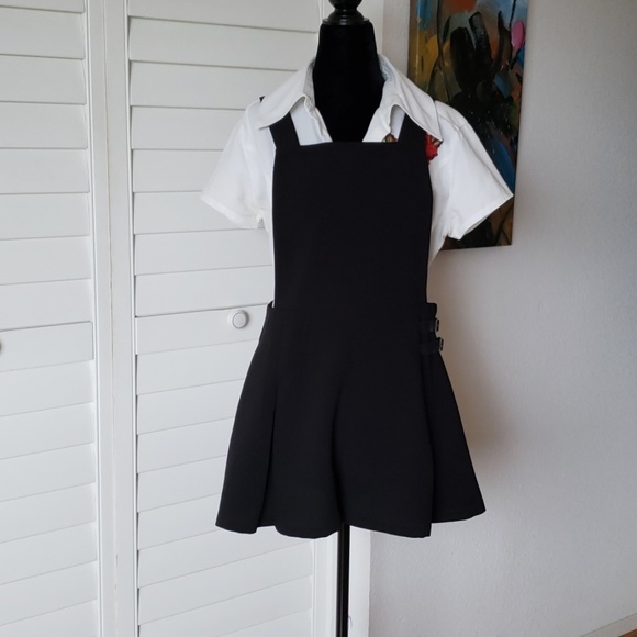 Sans Souci Pants - Cute black overall shorts